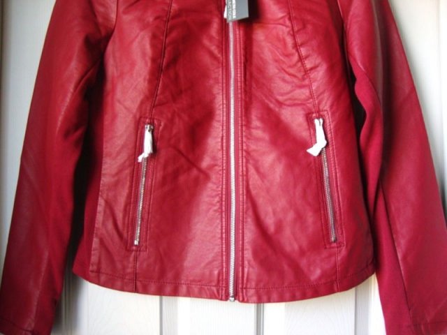 Faux Leather Moto Jackets Red
