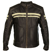 Xelement 'BXU165250' Mens Brown Leather Cruiser Jacket